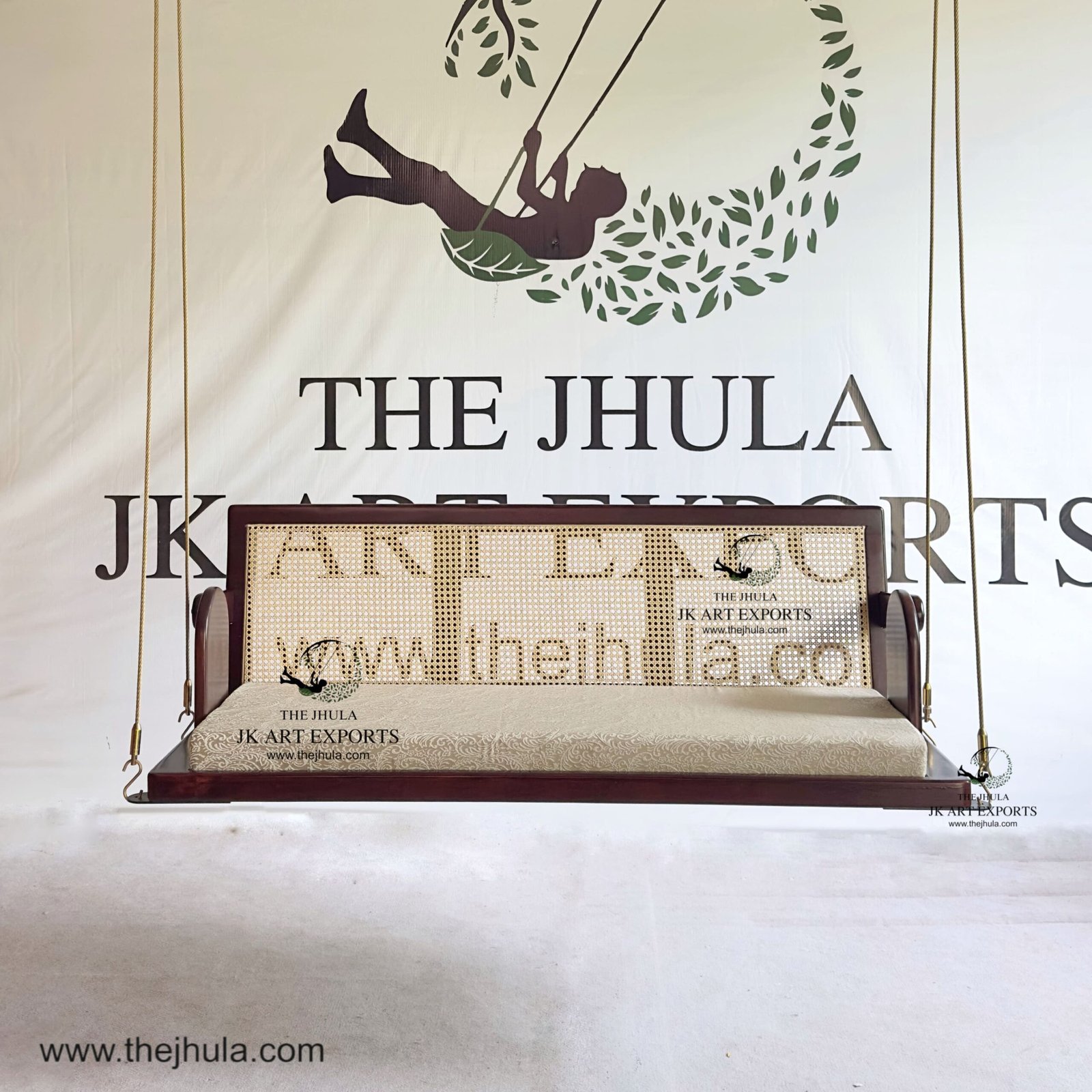 Wooden Teak Wood Swing Jhula for Living Room and Balcony